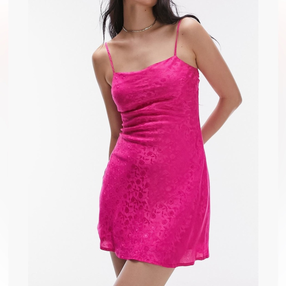Topshop Floral Pink Mini Dress